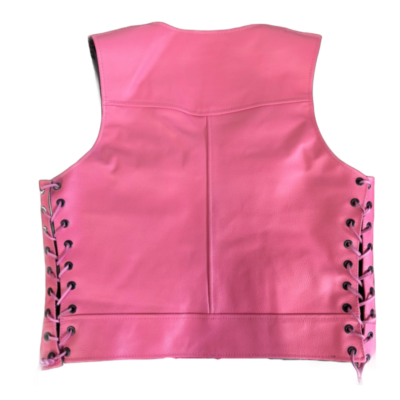 Female Traditional Pink Leather Vest
