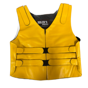 Female Yellow Leather Bullet Style Vest
