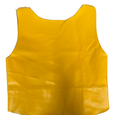 Female Yellow Leather Bullet Style Vest