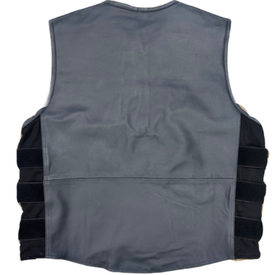 Police Charcoal style leather vest
